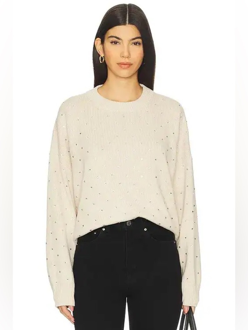 PISTOLA for Revolve $178 • large • Steph Crew Neck Sweater Rhinestone Detailing